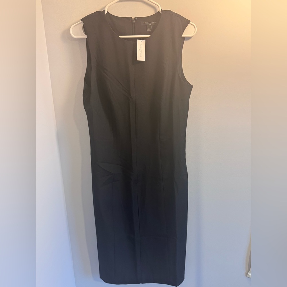 Banana Republic Black Sheath Midi Dress